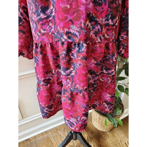 Time And Tru Women Multicolor Polyester V-Neck Long Sleeve Casual Top Blouse 22 - Picture 3 of 12